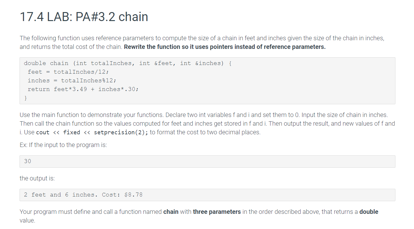 C++ Please The following function uses reference parameters to compute the size