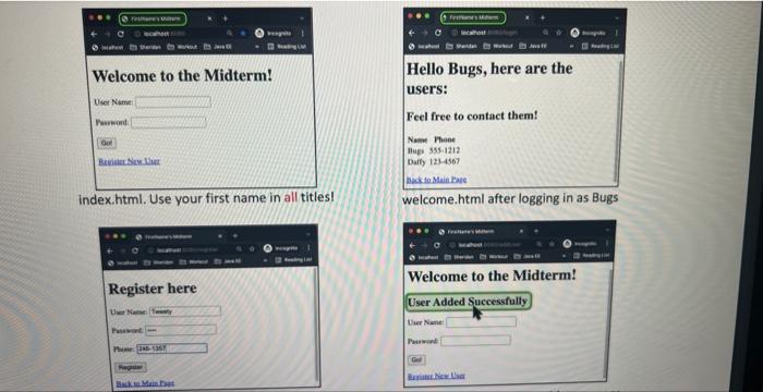 must create simple web application using eclipse, spring data JDBC, thymeleaf, spring