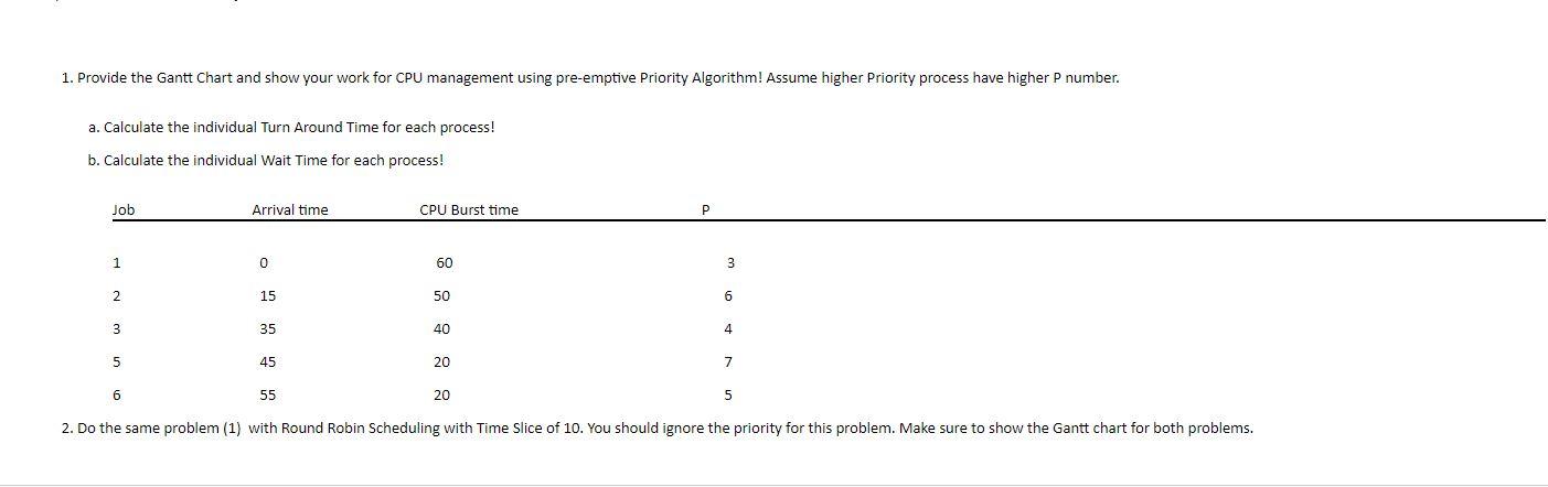 Operating system question: Please provide explanation: This will be grade on Plagiarism,