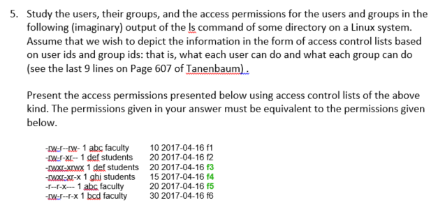  Study the users, their groups, and the access permissions for the