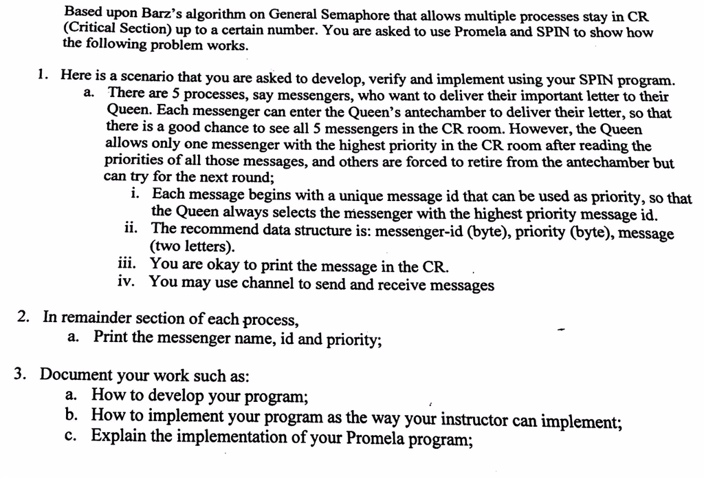 Based upon Barz's algorithm on General Semaphore that allows multiple processes