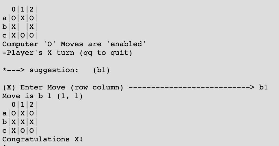 size); int isdraw(char **board, int size); char winningmove(char **board, int size, int