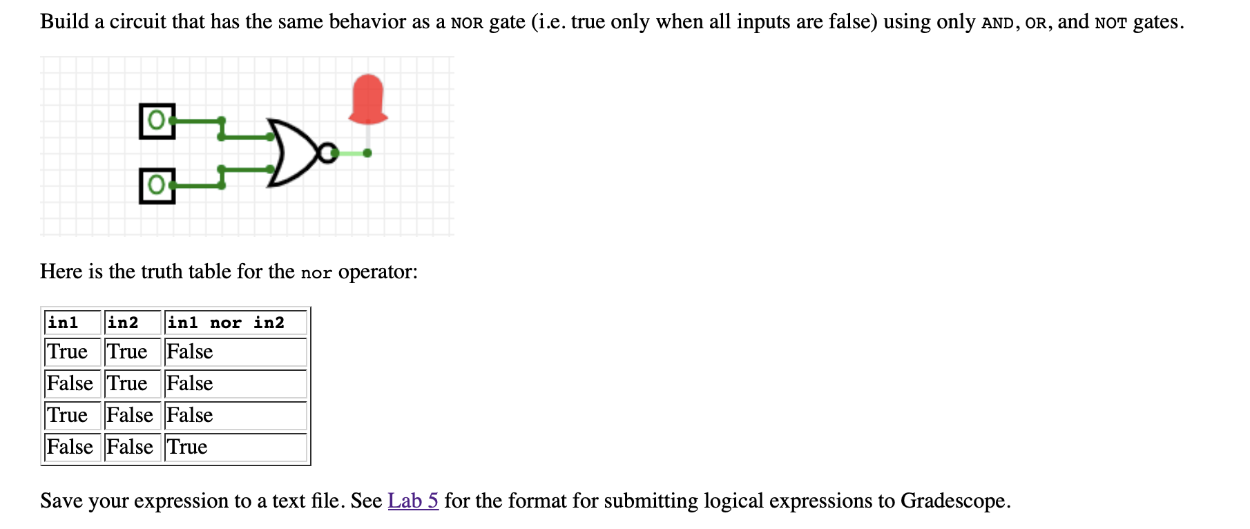  and Build a circuit that has the same behavior as a