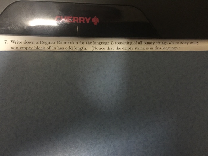  Write down a Regular Expression for the language L consisting of