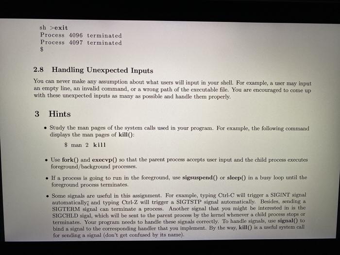 a mini shell that supports running programs not only in the foreground