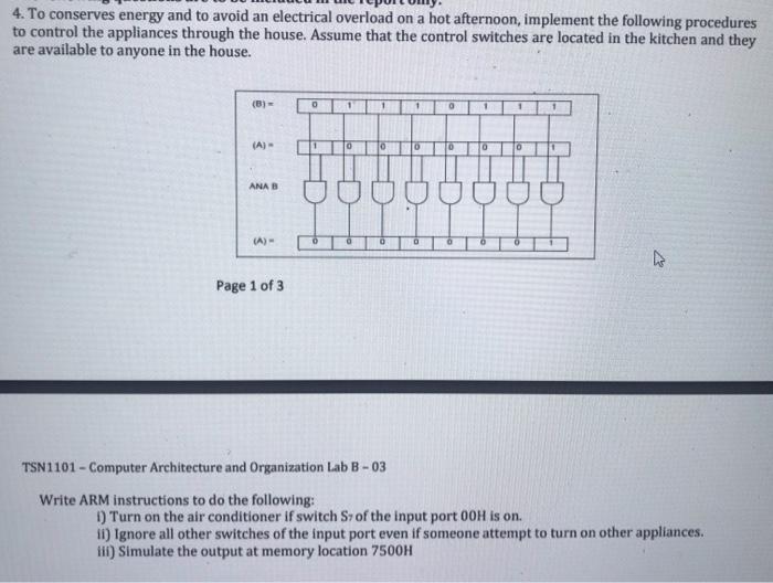 1. Specify the register contents and the status bits as the following
