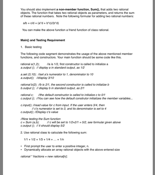 identifying the member variables, declaring and defining constructors, and other member functions.