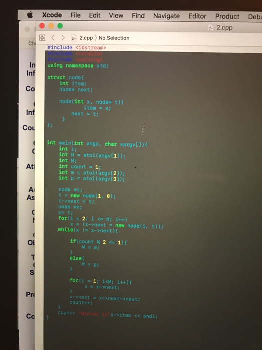 and my own start code This is the example code problem to