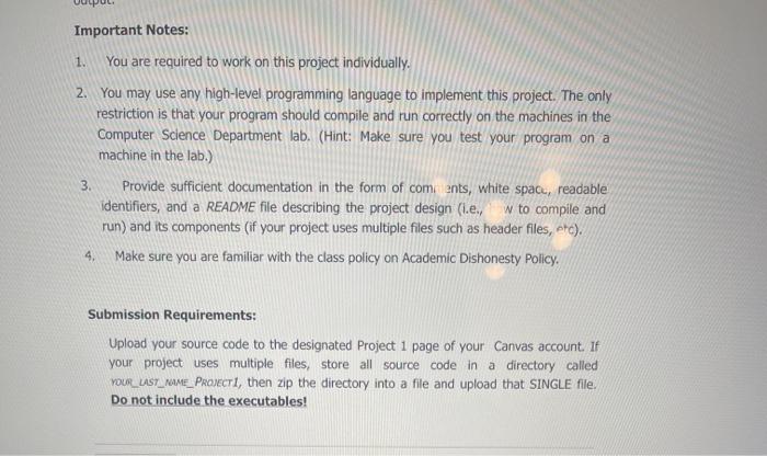 programming project is for you to apply knowledge gained on the different
