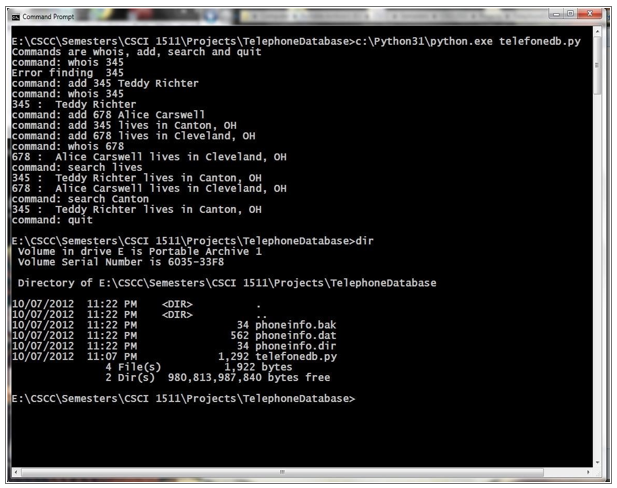 Write a program which uses the capabilities of shelved objects. The program