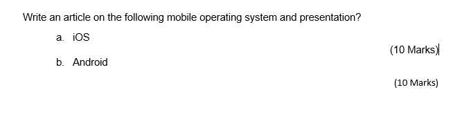 Write an article on the following mobile operating system and presentation?