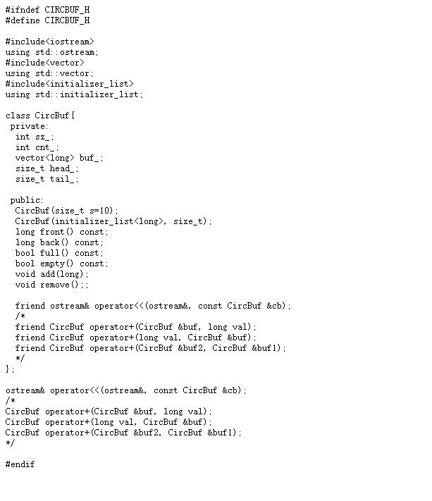 accessors. We are going to build a CircularBuffer class, a common data