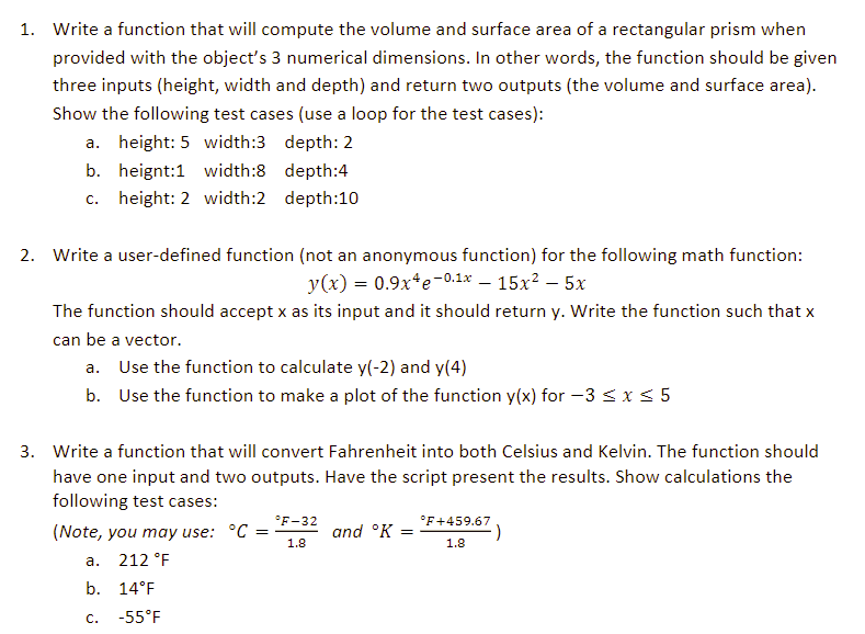 MATLAB PROBLEM - [PLEASE DO NOT WRITE ON PAPER] Assignment 5: User