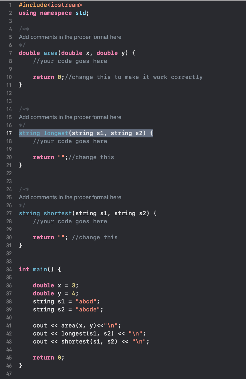 (Although you can also write helper functions if they are useful.) You