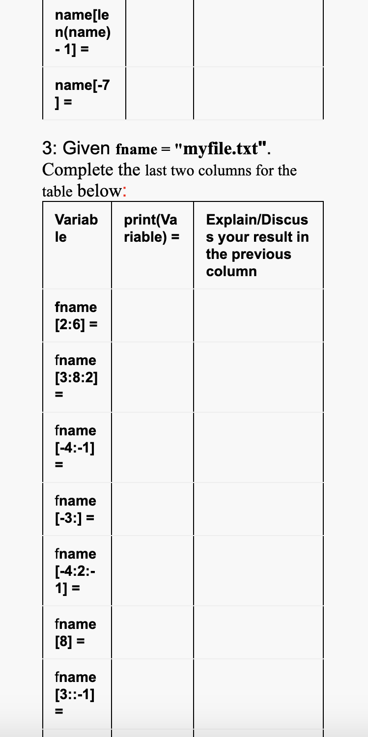 remove from it. This means that strings are Explain this concept. 2: