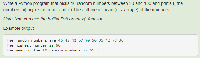 Write a Python program that picks 10 random numbers between 20