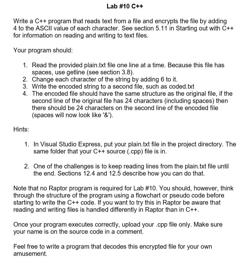  Write a C++ program that reads text from a file and