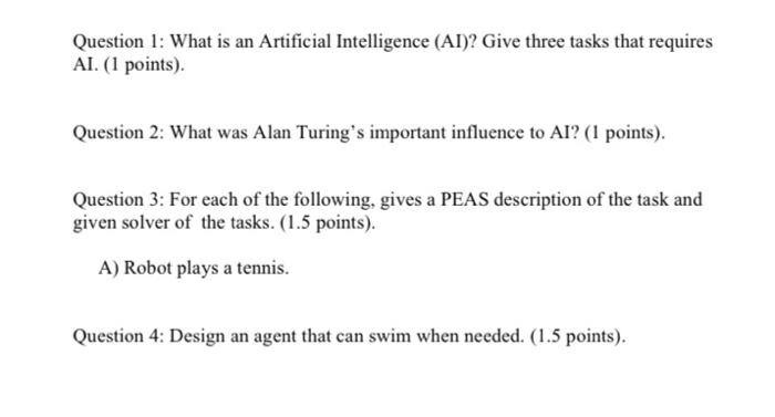 I want a solution for the fourth question only Question 1: What