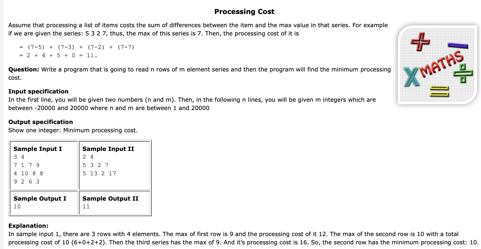 i have to solve this in C program with arrays.Please solve this