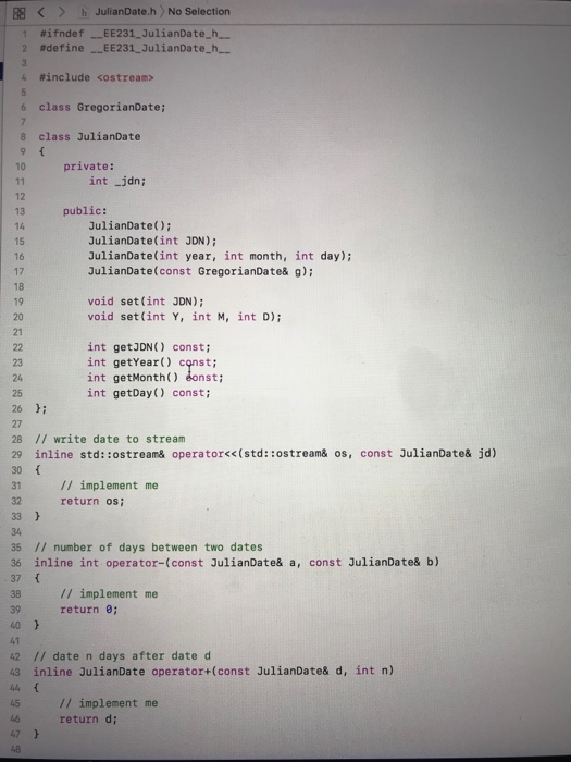 syntax to how to implement these 3 functions. Part 1: Julian Day