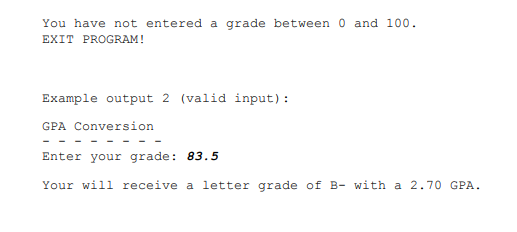 the 0.0 - 4.0 grading scale to the O 100 grading scale.
