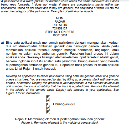 Without using implementation the existing Stack class or any other Collection classes