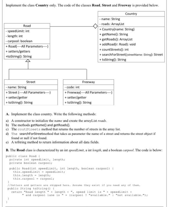  I need the answer in java please.Thank you. Implement the class