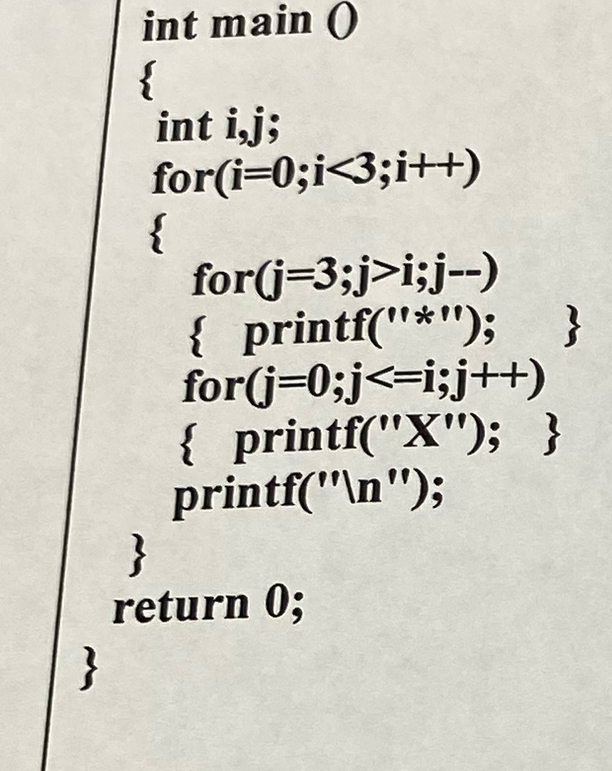  int main 0 { int i,j; for )=0;i(3;i++ { for (j=3;j>i;j--)