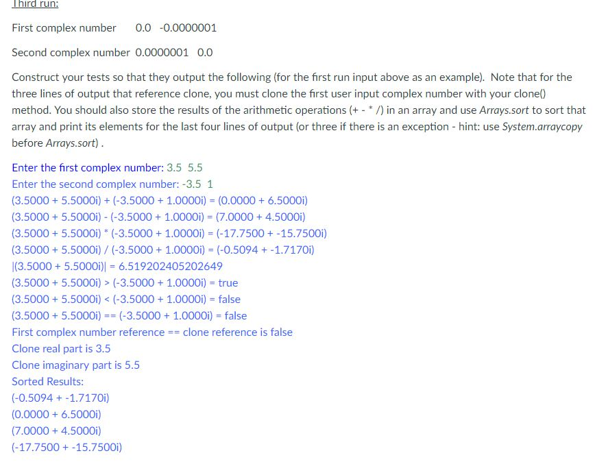 imaginary; private final double DELTA = 0.000001; public Complex() { this.realPart =