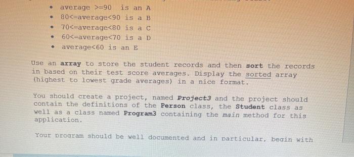 the class Person (implemented in programming assignment #1). A Student object has