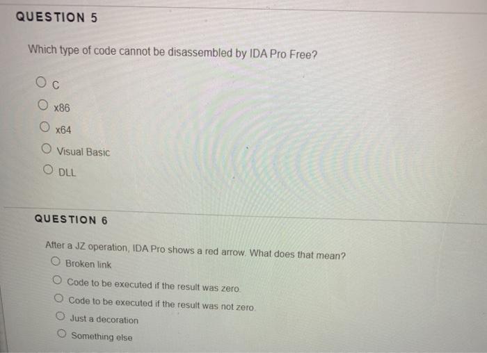 QUESTION 2 Which window shows every sequence of ASCII codes five or