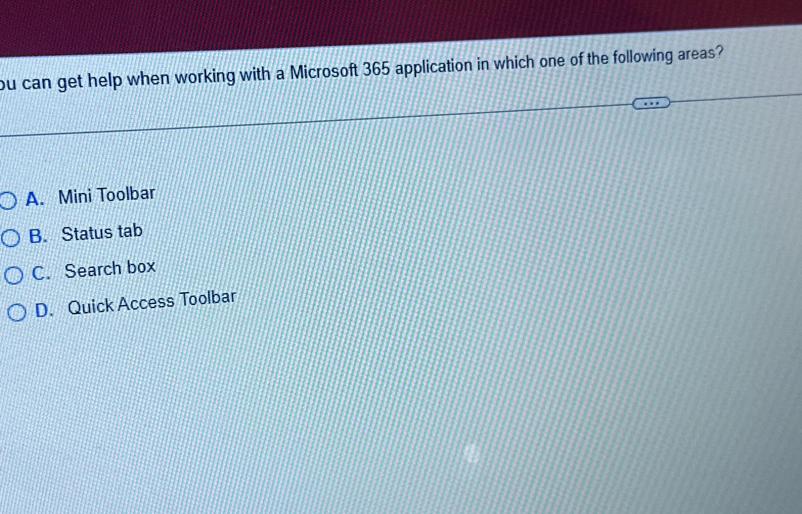  can get help when working with a Microsoft 365 application in
