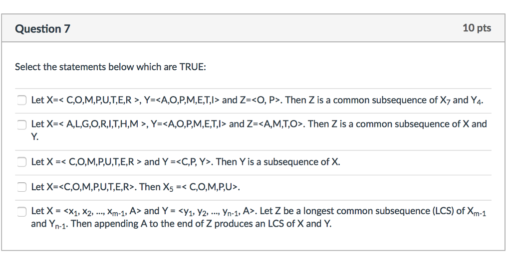  Select the statements below which are TRUE: Let X = ,