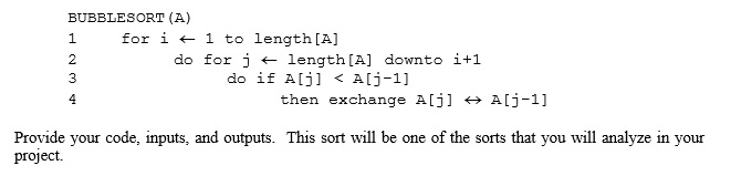 Implement the Bubble Sort in Java Here is the Pseudo code BUBBLE