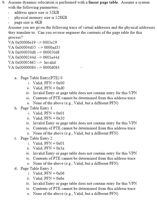 NOTE: Please explain how ALL the calculations were done. 9. Assume