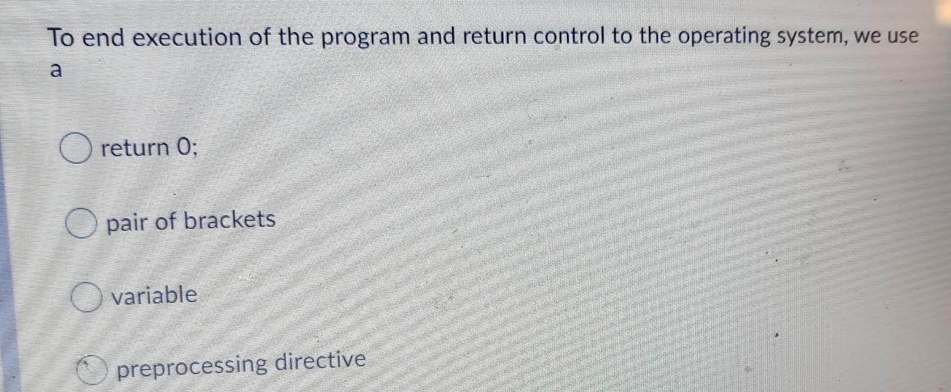 2 (10 points) In C, write the preprocessor directive statement to call