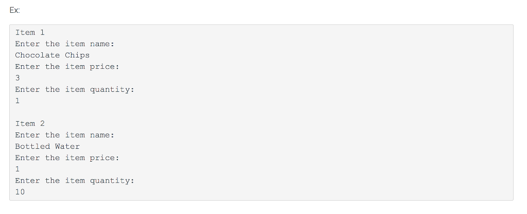 definition main.cpp-main0 function Build the Item ToPurchase class with the following specifications: