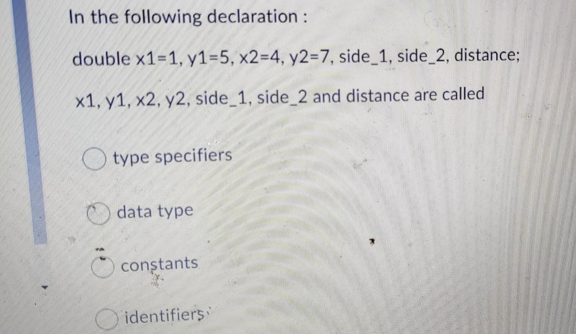 the library stdio.h AJ Question 3 (10 points) In C, the line