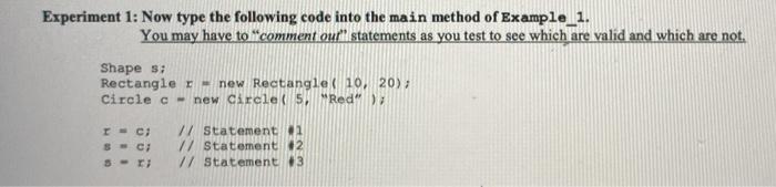  use the information above to write a code for experiment 1