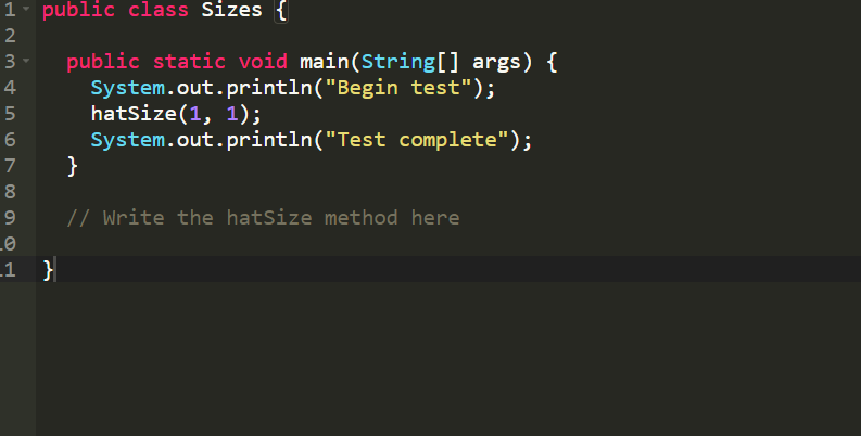dont change existing code public c ass sizes 2 3 public static