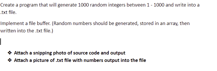  Write the code in python. Create a program that will generate