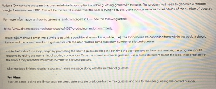  Write a C console program that uses an infinite loop to