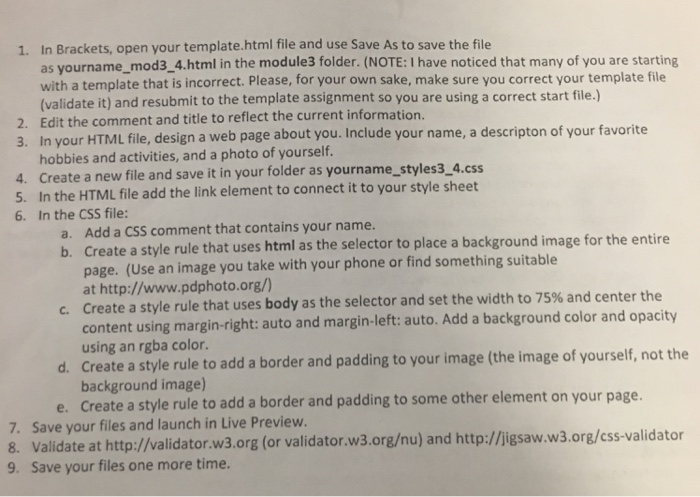  1. In Brackets, open your template.html file and use Save As