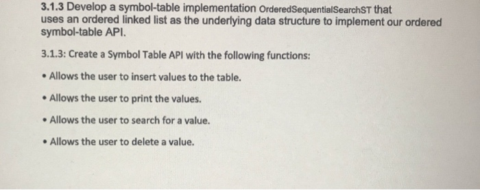  using eclipse java 3.1.3 Develop a symbol-table implementation OrderedSequentialSearchST that uses