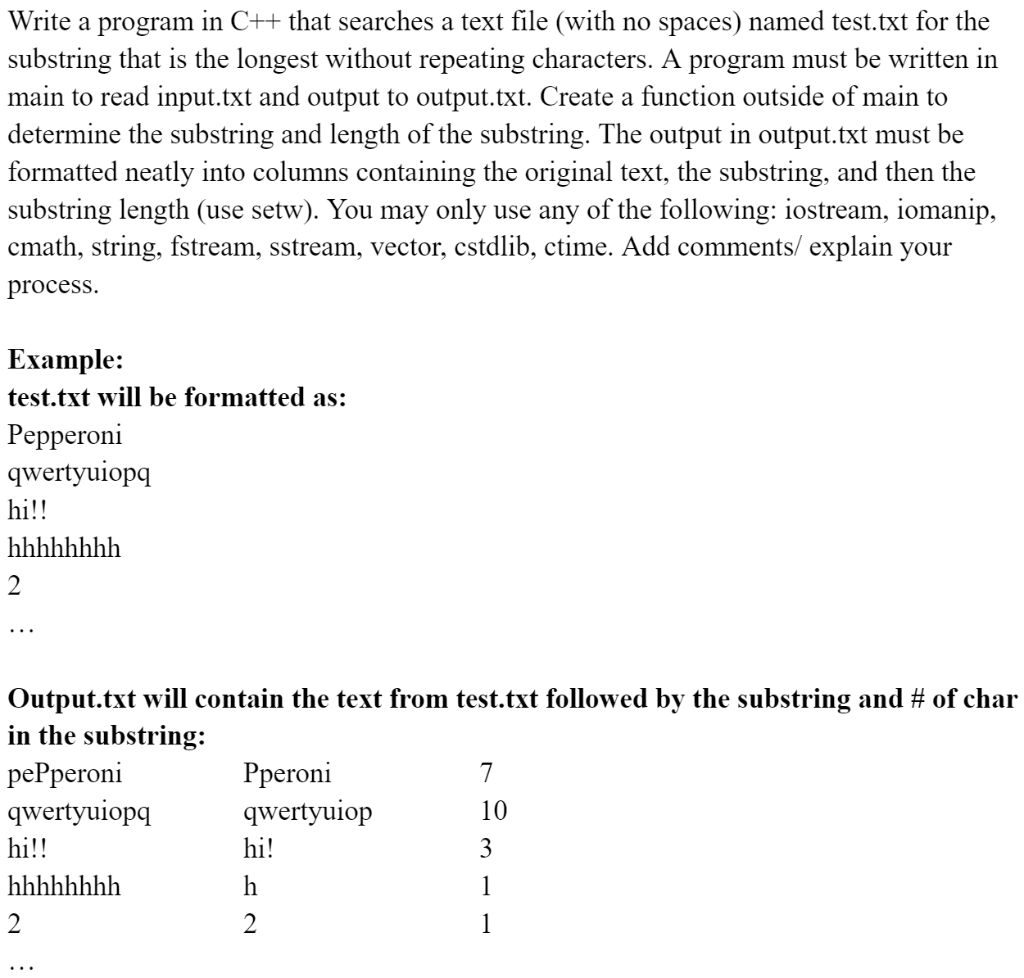  Write a program in C++ that searches a text file (with