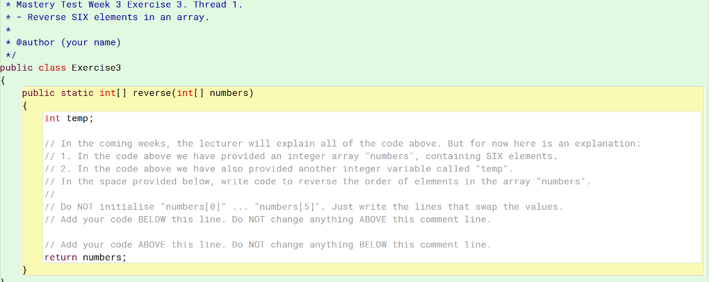 k Mastery Test Week 3 Exercise 3. Thread 1. * -