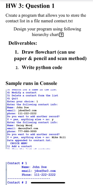  HW 3: Question 1 Create a program that allows you to