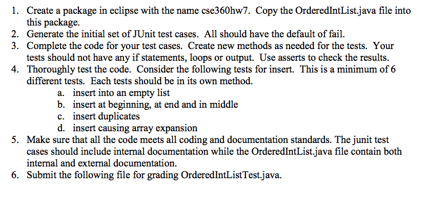  /** * * * OrderedIntList for JUnit test problem * */