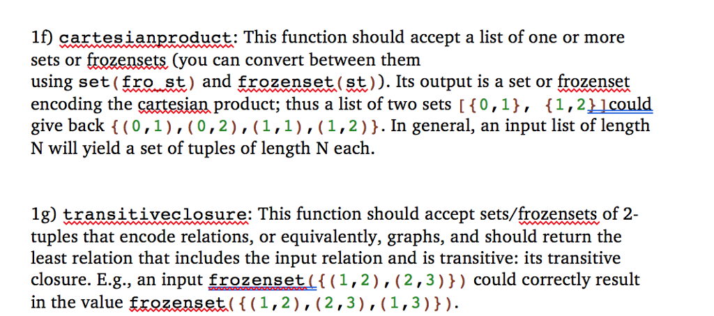 Python Programming Help- Please provide structured code for 1f and 1g and