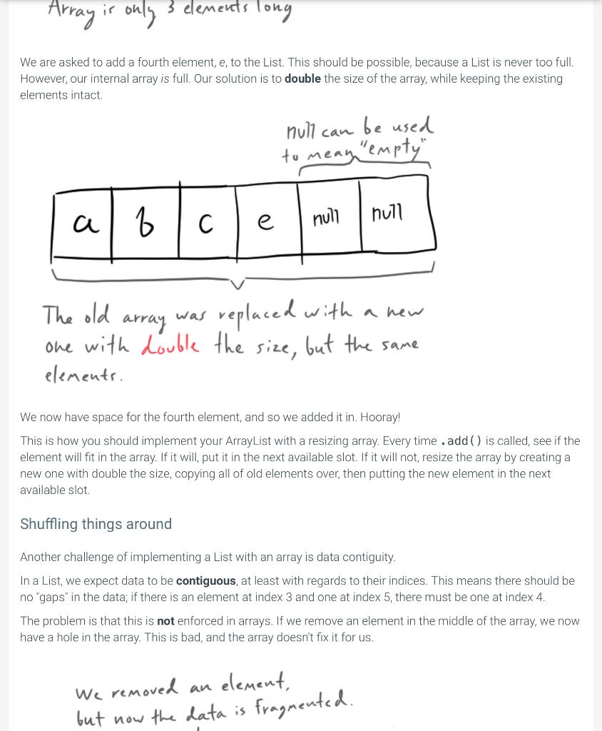 array of data you're going to use to implement the * ArrayStringList.
